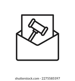 Ilustración del vector de iconos de esquema de subasta de correo