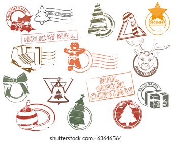 Mail Before Christmas (vector Rubber Stamps)