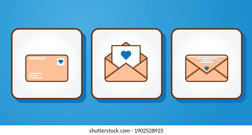 Mail for best friend illustration. Sending mail illustration. Blue love icon.