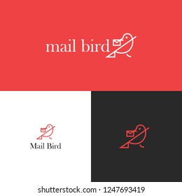 Mail Bird Logo Simple Monoline Stock Vector (Royalty Free) 1247693419 ...