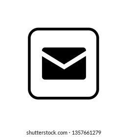 Mail black button icon isolated