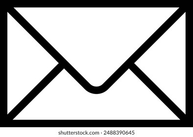 Mail black outline icon vector