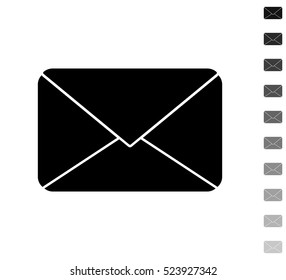 Mail - black vector icon and ten icons in  shades of grey