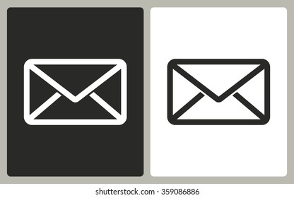 Mail  -  black and white icons. Vector illustration.