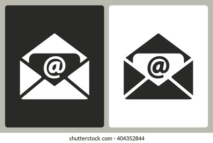 Mail    -  black and white icons. Vector illustration. 