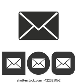 Mail    -  black and white icons. Vector illustration. 