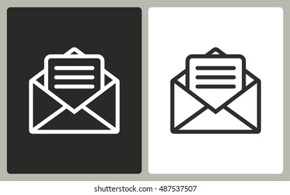Mail - black and white icons. Vector illustration.