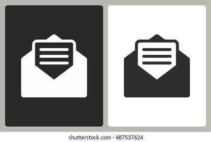 Mail - black and white icons. Vector illustration.