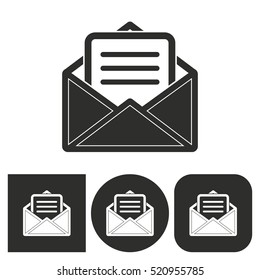 Mail - black and white icons. Vector illustration.