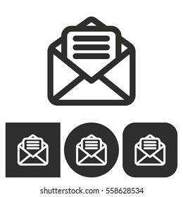 Mail - black and white icons. Vector illustration.