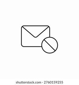 mail blocked icon sign vector