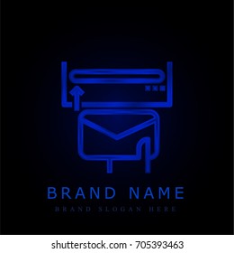Mail blue chromium metallic logo