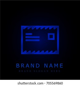 Mail blue chromium metallic logo