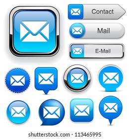 Mail blue design elements for website or app. Vector eps10.