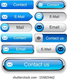 Mail blue design elements for website or app. Vector eps10. 