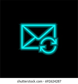 Mail blue glowing neon ui ux icon. Glowing sign logo vector