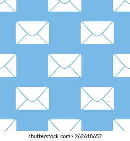 Mail blue with white seamless pattern for web design. Vector symbol