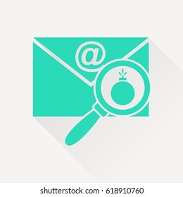 mail bomb flat icon. explosive device in the envelope vector illustration