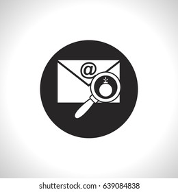 mail bomb flat icon. explosive device in the envelope vector illustration