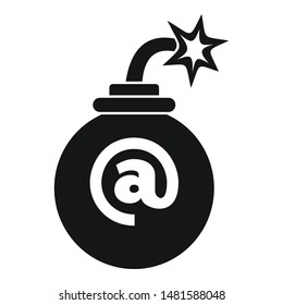 Mail bomb icon. Simple illustration of mail bomb vector icon for web design isolated on white background