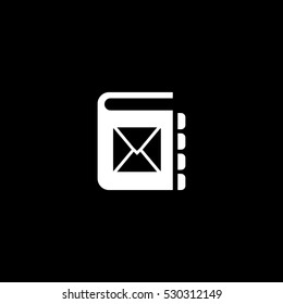 mail book icon, isolated, white background