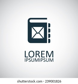 mail book icon on white background 