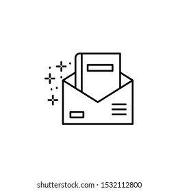 Mail, book icon. Simple line, outline vector of online educationa icons for ui and ux, website or mobile application