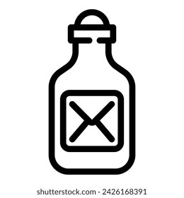 Icono de mensaje de botella de correo vector de contorno. Marítimo flotando. Correo perdido