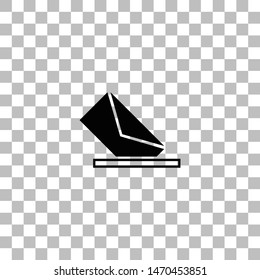Mail box. Black flat icon on a transparent background. Pictogram for your project