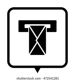 Mail box - black vector icon;  message bubble