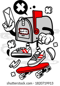 mail box cartoon character vector cute