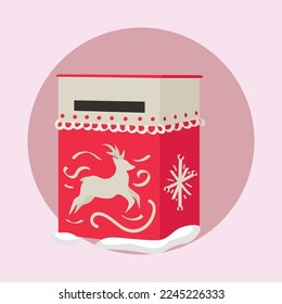 Mail box for Christmas letters on pink background