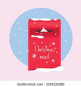 Mail box for Christmas letters on pink background