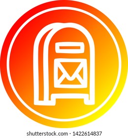 mail box circular icon with warm gradient finish