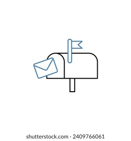 mail box concept line icon. Simple element illustration. mail box concept outline symbol design.