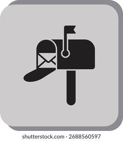 Caixa de correio com ícone de bandeira e envelope