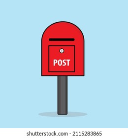 Mail Box Flat Vector, Post Office Box, Letter Box Full With Document Envelope Flat Vector Design Illustration 