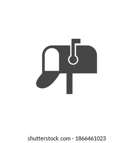 Postfach-Symbol Schwarz-Weiß-Vektorgrafik
