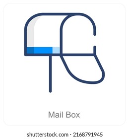Mail Box And Box Icon Concept
