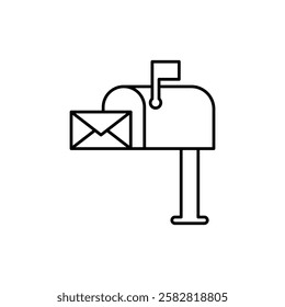Mail Box icon Flat isolated outline sign