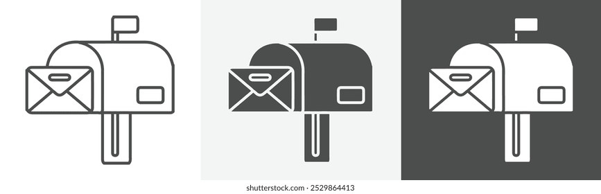 icono de buzón de correo Vector de logotipo plano