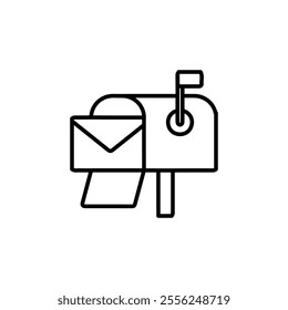mail box icon Flat symbol set outline