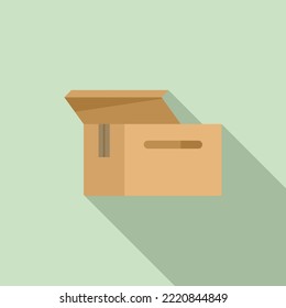 Mail box icon flat vector. Parcel delivery. Carton cardboard
