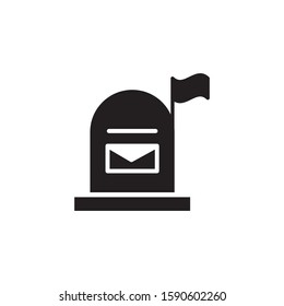 mail box icon, glyph style design