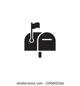 mail box icon, glyph style design