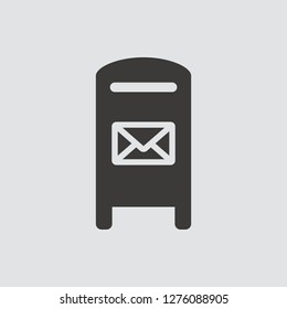 Mail Box icon isolated of flat style. Vector illustration.