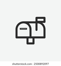 Mail Box icon. Mail Box isolated on white background. Mail Box vector illustration. Sign. Symbol. Button. Element. Silhouette. Logo. web
