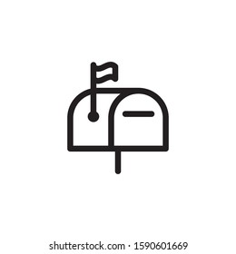 Mail Box Icon, Line Style Design