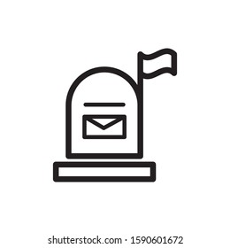 mail box icon, line style design
