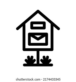 icono de cuadro de correo o logotipo símbolo de signo aislado ilustración vectorial - iconos vectoriales de estilo negro de alta calidad
